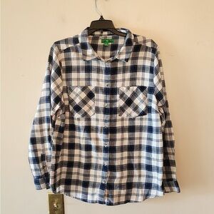 dip Brand Flannel Shirt Men's L Blue Plain